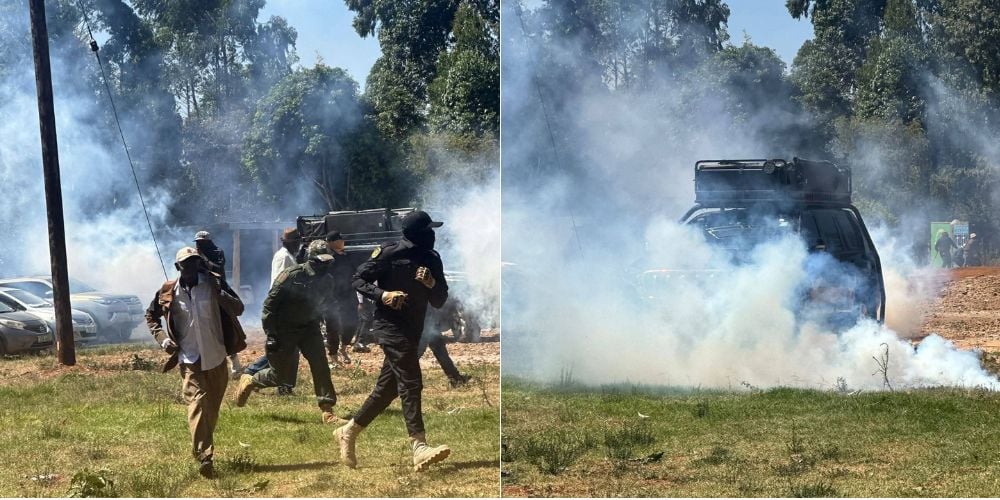 Collage of the situation at a church in Othaya.